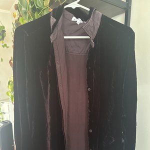 Bella Dahl Velvet Purple Shirt